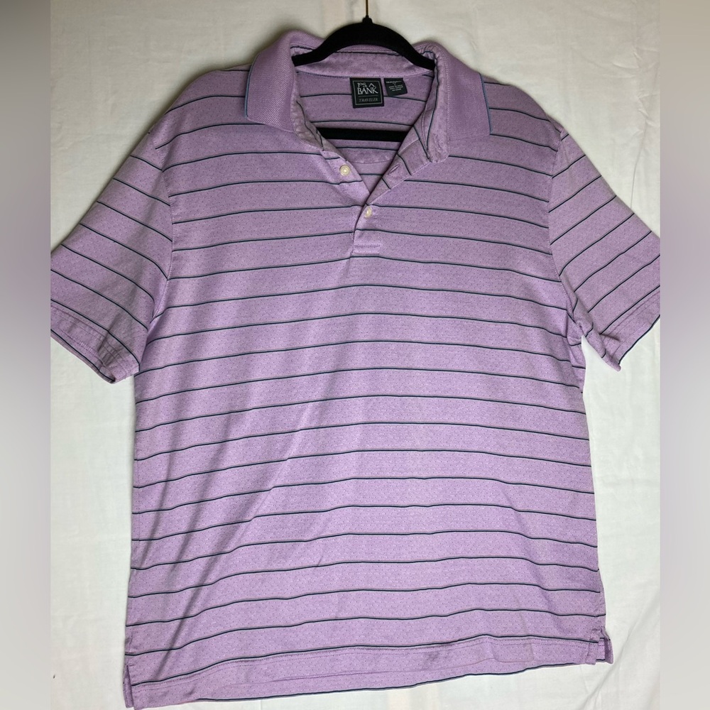 Jos. A. Bank Lavender Striped Polo Shirt